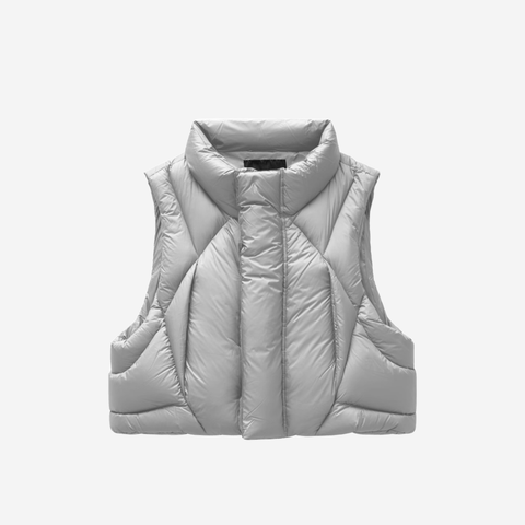 ENTIRE STUDIOS GRAY GRID DOWN VEST