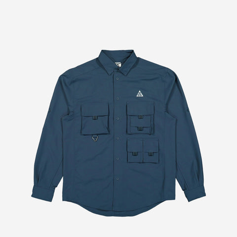 NIKE ACG DRI-FIT UV DEVASTATION TRAIL SHIRT BLUE