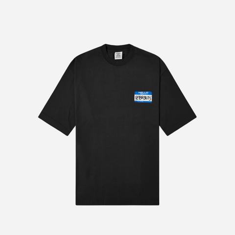 VETEMENTS MY NAME IS BLACK T-SHIRT