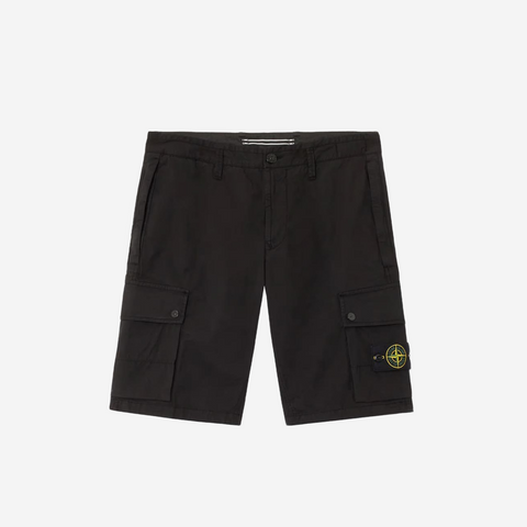 STONE ISLAND CARGO BERMUDA BLACK SHORTS