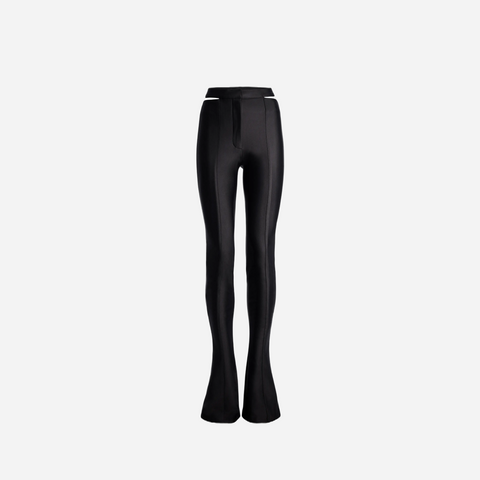 MUGLER H&M JERSEY CUT-OUT PANTS BLACK