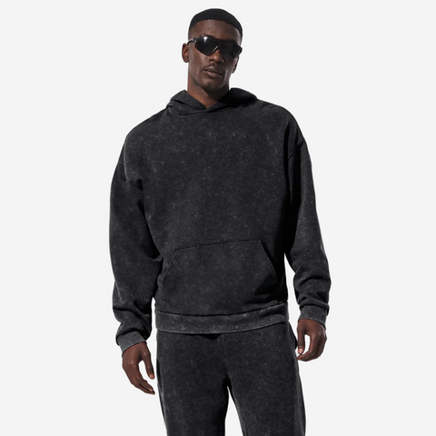 ALO YOGA CHILL VINTAGE WASH HOODIE BLACK WASH