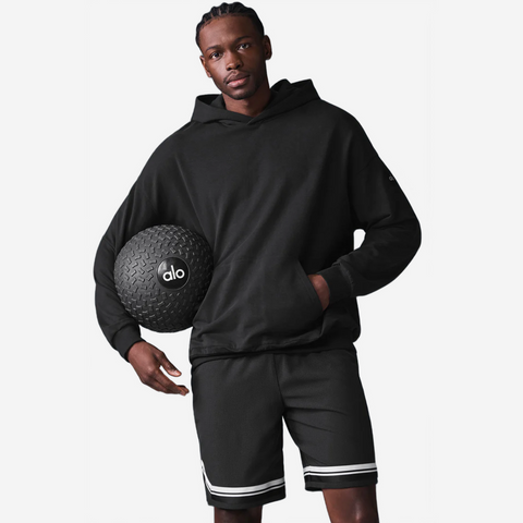 ALO YOGA DOUBLE TAKE HOODIE BLACK