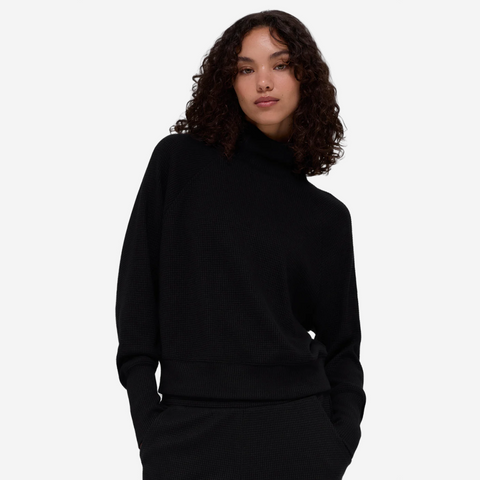 ALO YOGA Waffle Weekend Long Sleeve black