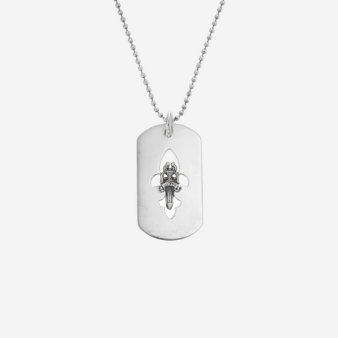 Chrome Hearts Fluer Dagger Cutout Large Dog Tag
