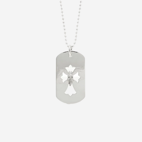 Chrome Hearts Silver Dagger & Cross Dog Tag