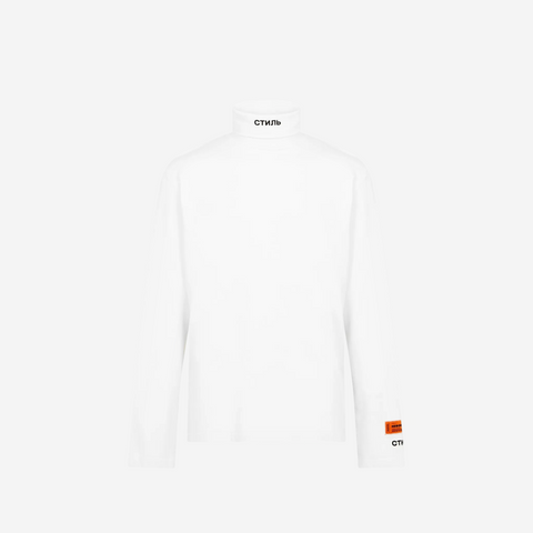 HERON PRESTON LONG SLEEVE ROLL NECK CTNMB White TEE