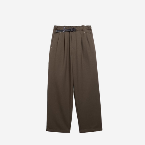 And Wander 96 PE Melange Twill Wide Pants khaki