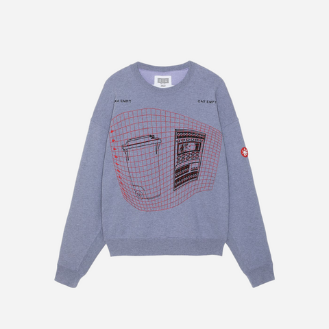 Cav Empt Waste Grid Crewneck Grey