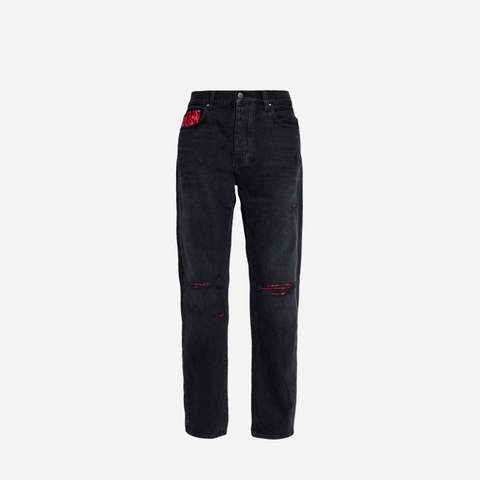 Amiri bandana repair straight jeans