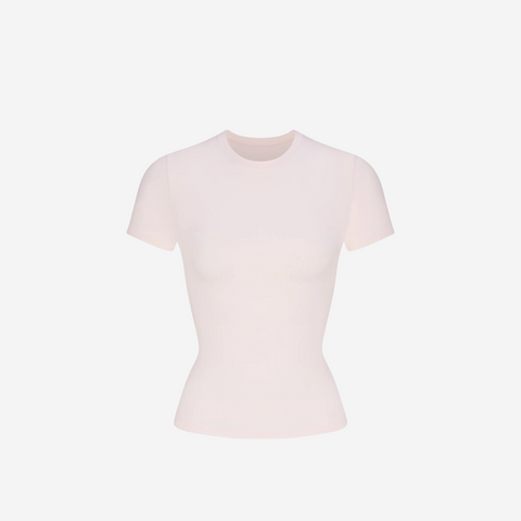 SKIMS COTTON JERSEY T-SHIRT BARELY PINK