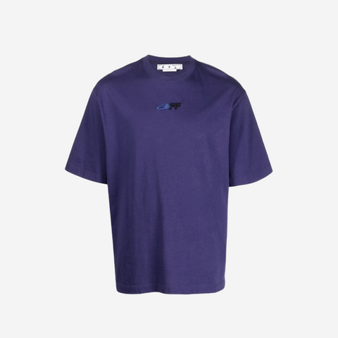 Off-White Embroidery Logo Purple Tee