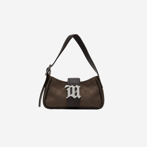MISBHV Mini Jacquard Shoulder Brown Bag