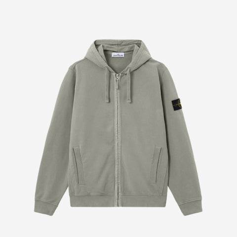 STONE ISLAND ZIP HOODED SWEATSHIRT GREY