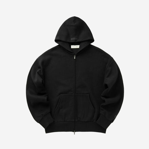 FEAR OF GOD Essentials Fleece Zip-Up Hoodie Jet Black