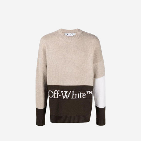 Off-White Logo Colorblock Wool Sweater
