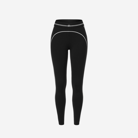 ALO YOGA AIRBRUSH HIGH-WAIST HEART THROB LEGGING BLACK/WHITE