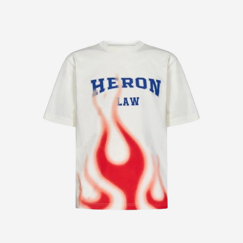 HERON PRESTON LAW FLAMES WHITE T-SHIRT
