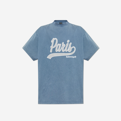 BALENCIAGA BLUE PARIS T-SHIRT
