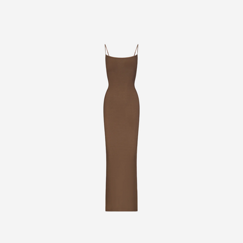 SKIMS SOFT LOUNGE LONG SLIP DRESS OXIDE