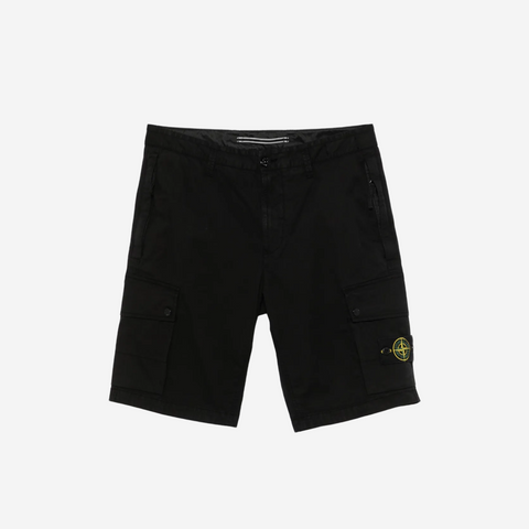 STONE ISLAND BLACK CARGO SHORTS