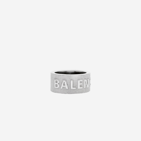 Balenciaga striped silver ring