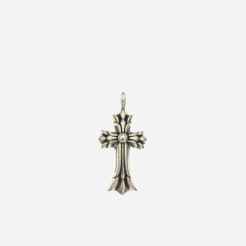 CHROME HEARTS TINY DOUBLE CROSS PENDANT WITH BALL CHAIN