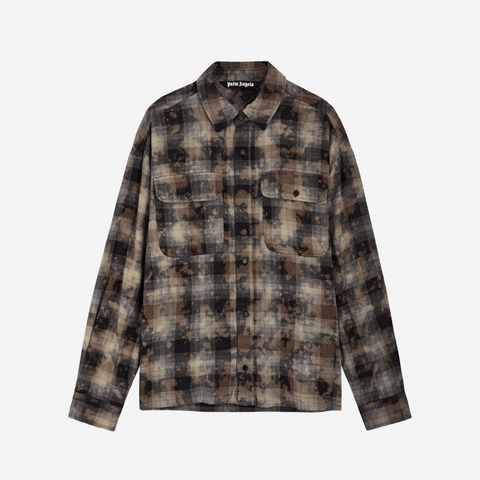 PALM ANGELS CHECKERED FLANNEL OVERSIZED SHIRT