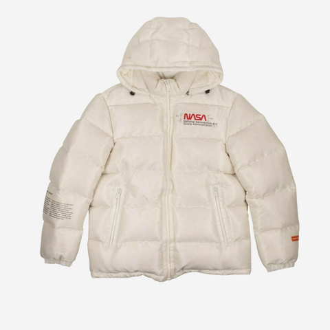 HERON PRESTON WHITE DOWN NASA PUFFER COAT