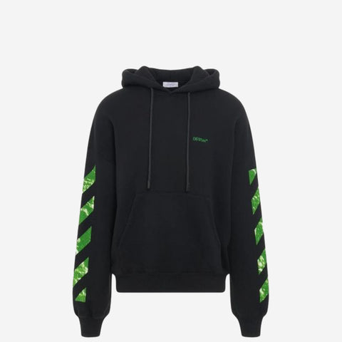 Off-White Moon Tab Design Oversized Fit Black Hoodie