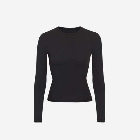 SKIMS FITS EVERYBODY LONG SLEEVE T-SHIRT ONYX