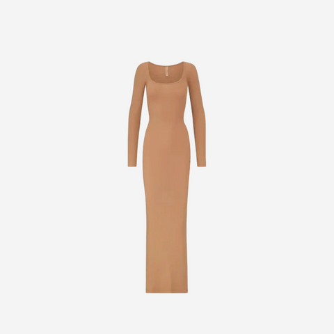 SKIMS Soft Lounge Long Sleeve Dress Tan