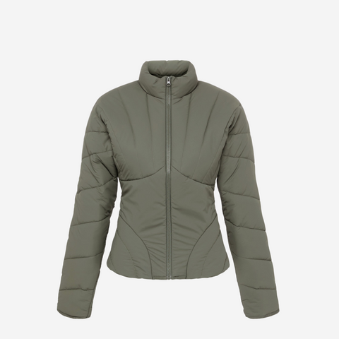 KHY SCULPTED PUFFER JACKET DUSTY OLIVE