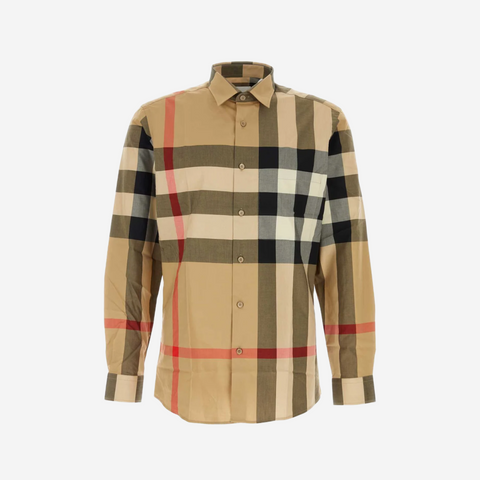BURBERRY CHECK WOOL OVERSHIRT