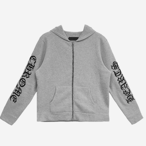 Chrome Hearts Embroidered Cashmere Zip Up Hoodie