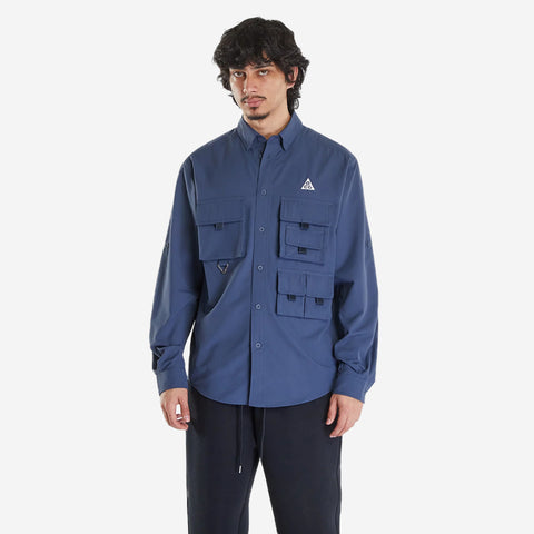 NIKE ACG DRI-FIT UV DEVASTATION TRAIL SHIRT BLUE