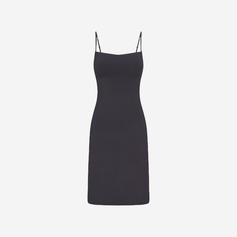 SKIMS SMOOTH LAYERS MIDI DRESS GRAPHITE