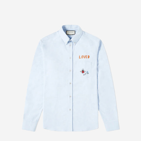 Gucci Embroidered Shirt 'Blue'