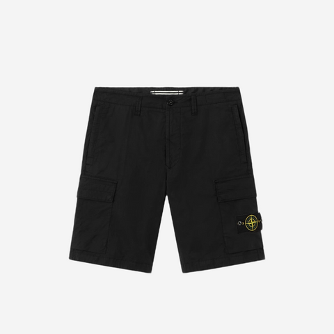 STONE ISLAND BLACK CARGO SHORTS