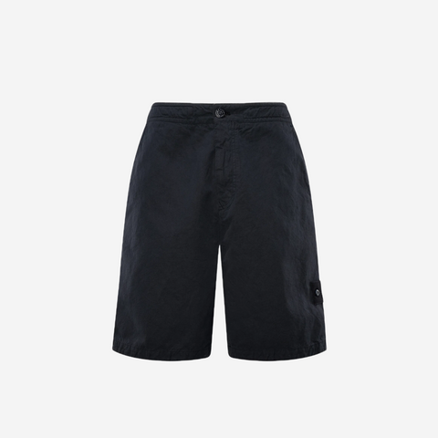 STONE ISLAND GHOST LINEN SHORTS NAVY
