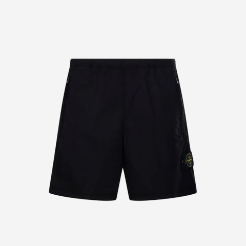 STONE ISLAND LOOSE FIT WIDE LEG SHORTS BLACK
