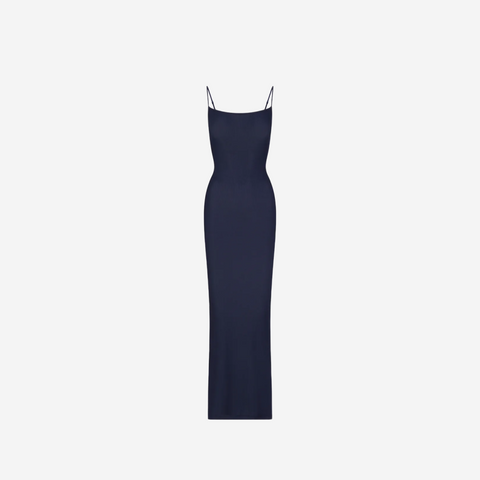 SKIMS SOFT LOUNGE LONG SLIP DRESS NAVY