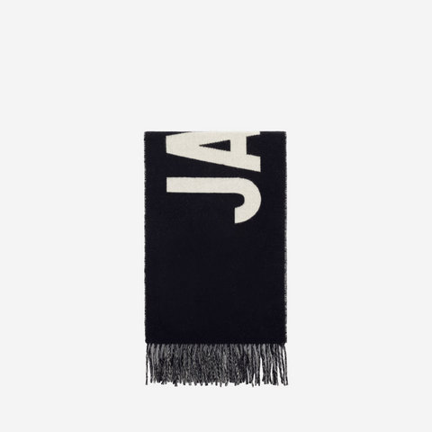 JACQUEMUS BLACK WOOL SCARF