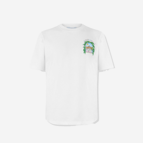 CASABLANCA TENNISBOGEM T-SHIRT WHITE