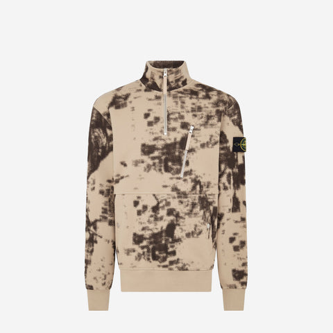 STONE ISLAND Camouflage quarter Zip Sweatshirt