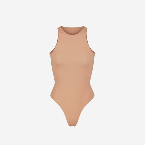 SKIMS FITS EVERYBODY HIGH NECK BODYSUIT OCHRE
