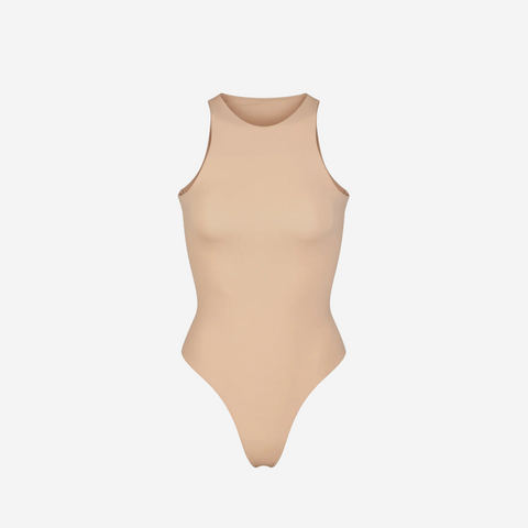 SKIMS FITS EVERYBODY HIGH NECK BODYSUIT CLAY