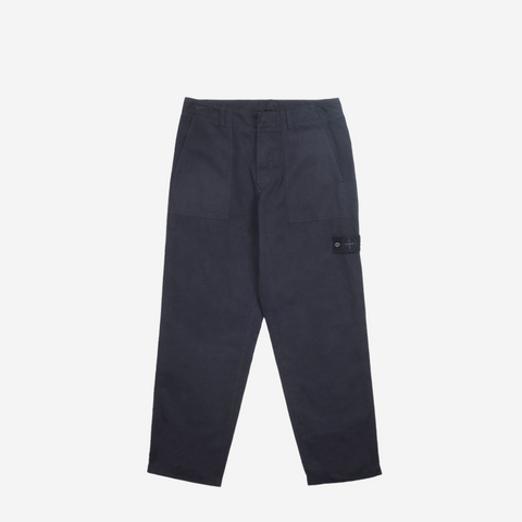 STONE ISLAND GHOST LINEN PANTS BLU SCURRO