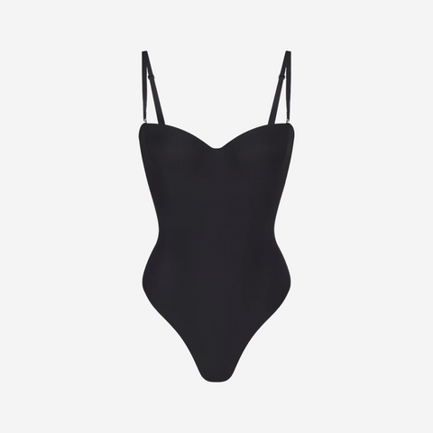 SKIMS BODY UNDERWIRE THONG BODYSUIT ONYX