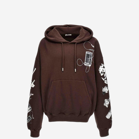 Off-White Scan Brown Hoodie